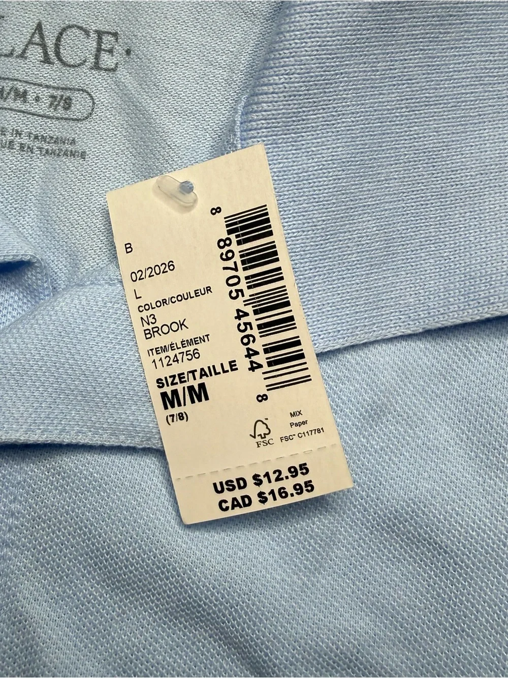 NWT Children’s Place Short Sleeve Light Blue Polo Top Shirt Kids Size Medium